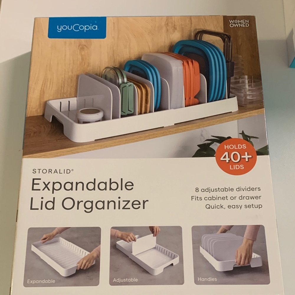 StoraLid Lid Organizer - White and Gray